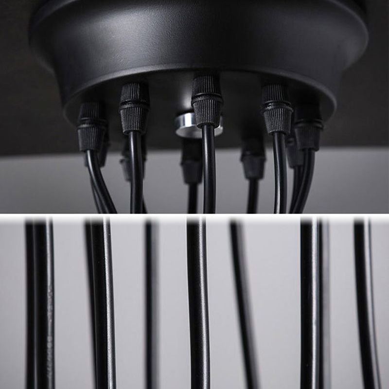 Schwarzer Multi -Anhänger Deckenleuchte Industrial Metal Spider Swag Anhänger Licht für Bar