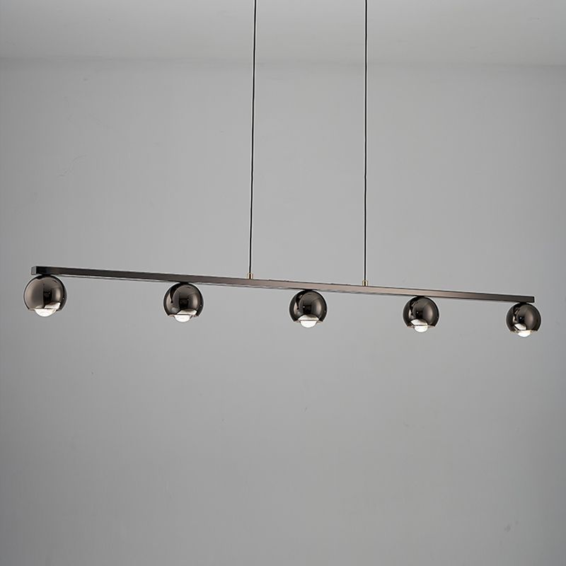Modern Hanging Light Molecule Island Light Fixture in Black for Dining Room