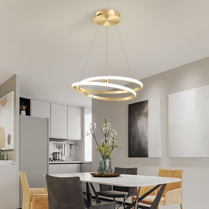 Twist Metal Hanging Light Fixture Minimalist LED Ceiling Pendant Light for Living Room