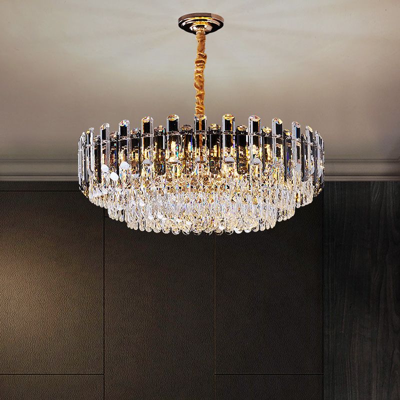 Eigentijdse stijl geometrie vorm kroonluchter lichten kristallen hangende lichten