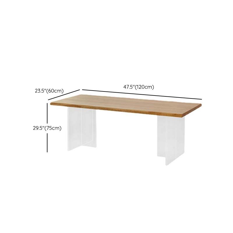 Industrial Double Pedestal Dining Table Pine Wood Table for Dining Room