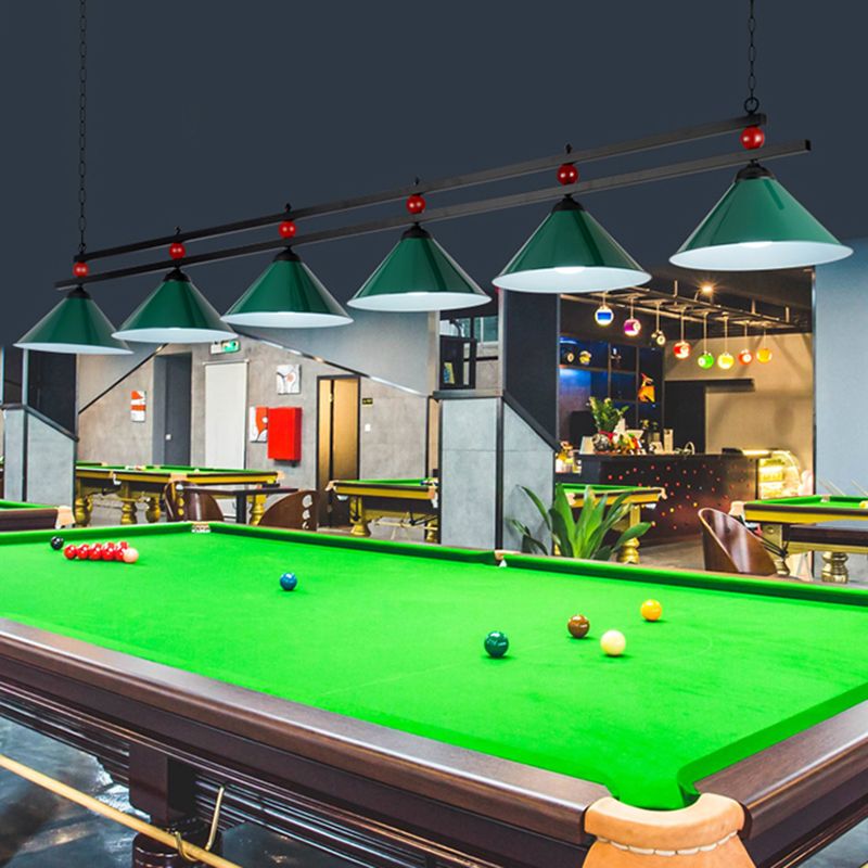 Industrial Conical Island Lamp Metal Pendant Ceiling Light with Decorative Billiards