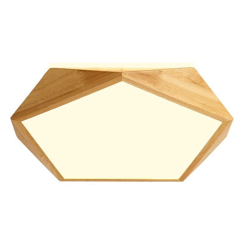 Wooden Flush Mount Ceiling Lighting Fixture Modern LED Ceiling Light for Bedroom