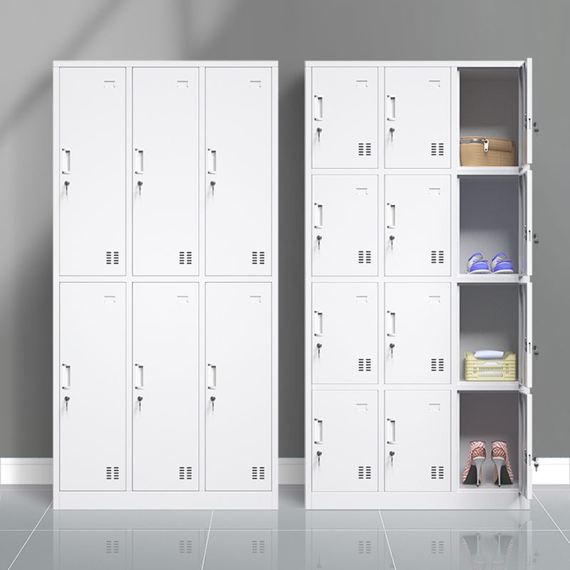 Contemporary Style Wardrobe Armoire Grey Steel Wardrobe Cabinet