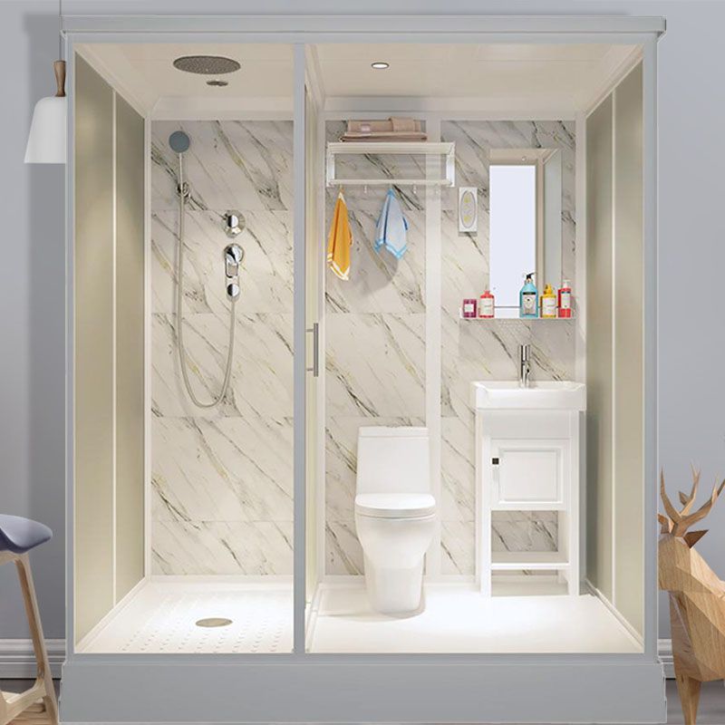 Rectangle Shower Stall Tempered Glass Shower Stall with Shower Base