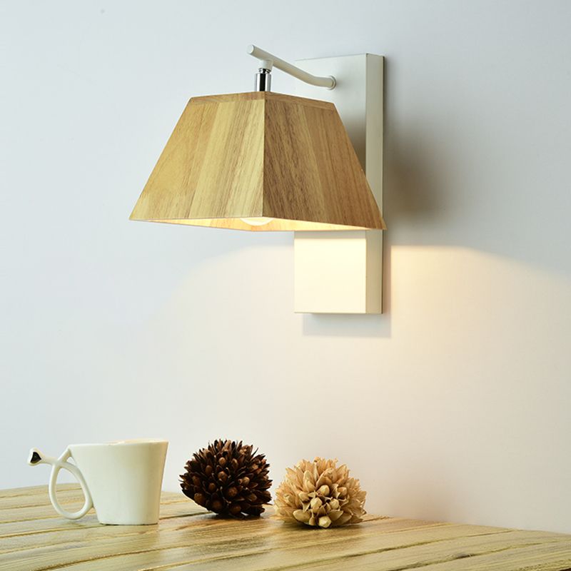10" High Simplicity Wall Lighting Wooden Sconce Light Fixture for Bedroom