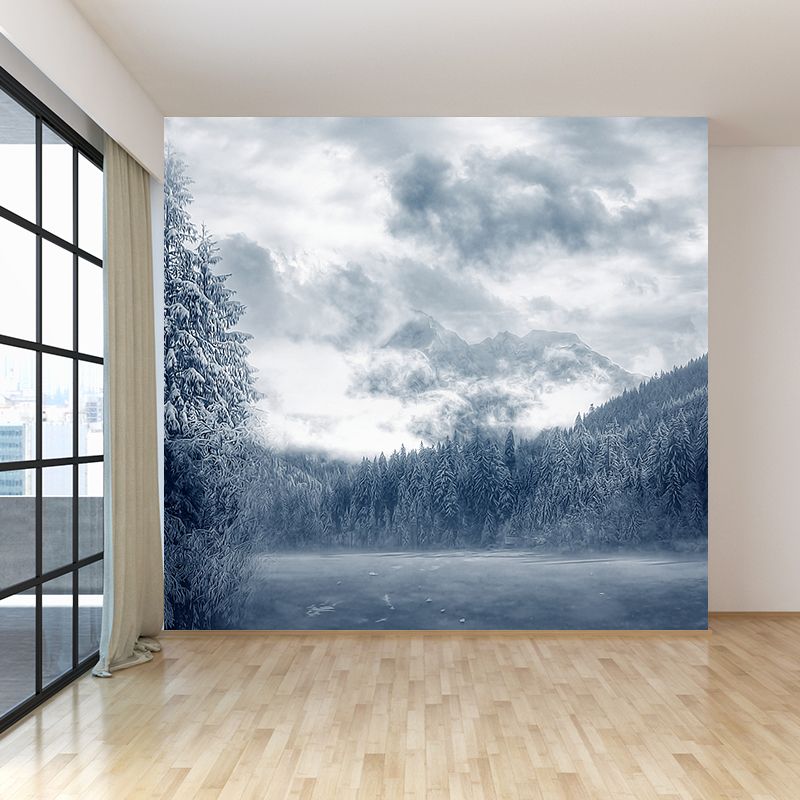 Pine Forest Wall Mural Modern Decorative Dining Room Wall Covering, Custom Printed