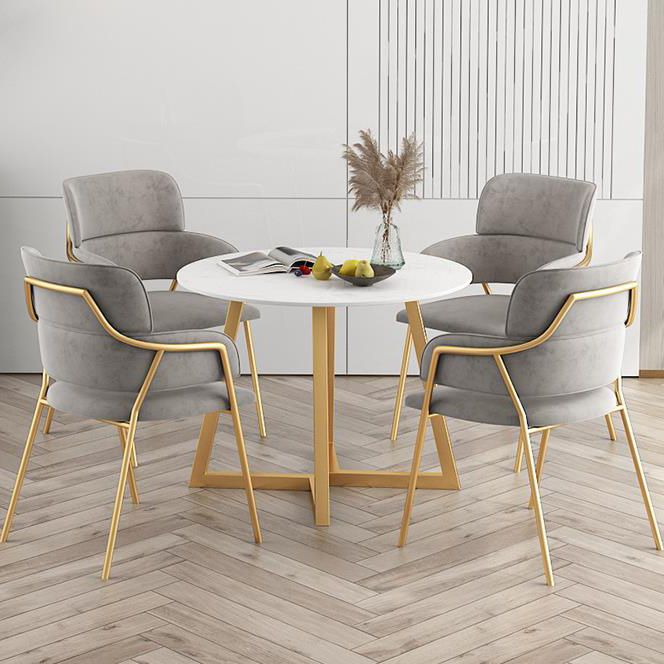 Glam Round Dinette Set 1/4/5 Pieces Marble Dining Table Sets