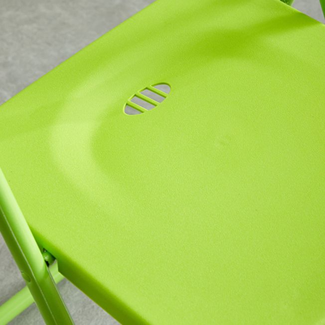 Silla de metal moderna para interiores y exteriores, silla lateral de comedor plegable con respaldo abierto y sin brazos