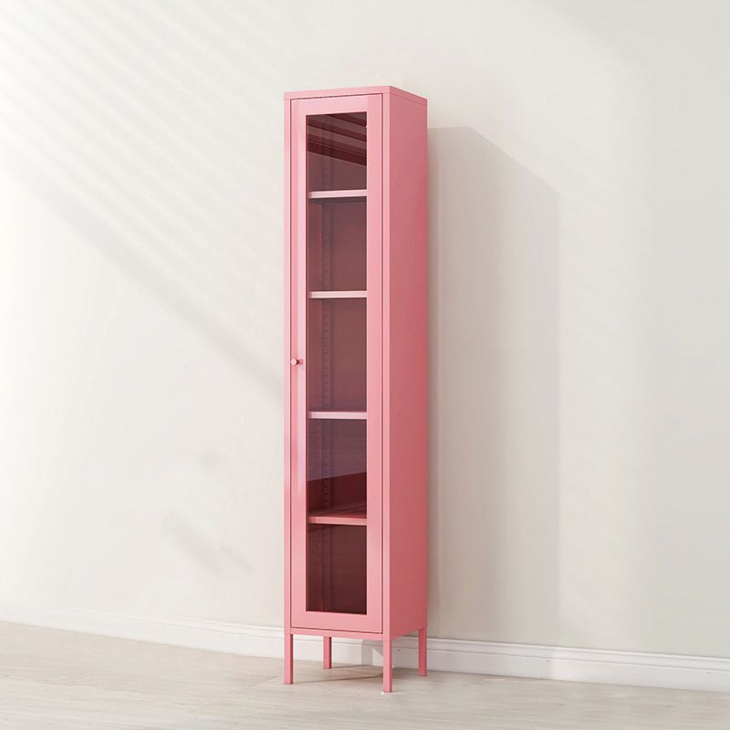 Metal Bookshelf Scandinavian Style Bookcase with Door for Office Home