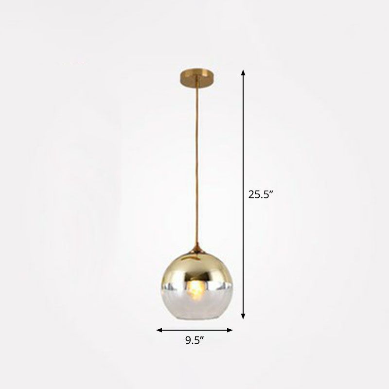 Sphère électroplate en verre pendant éclairage postmoderne un plafond de plafond léger pour la salle à manger