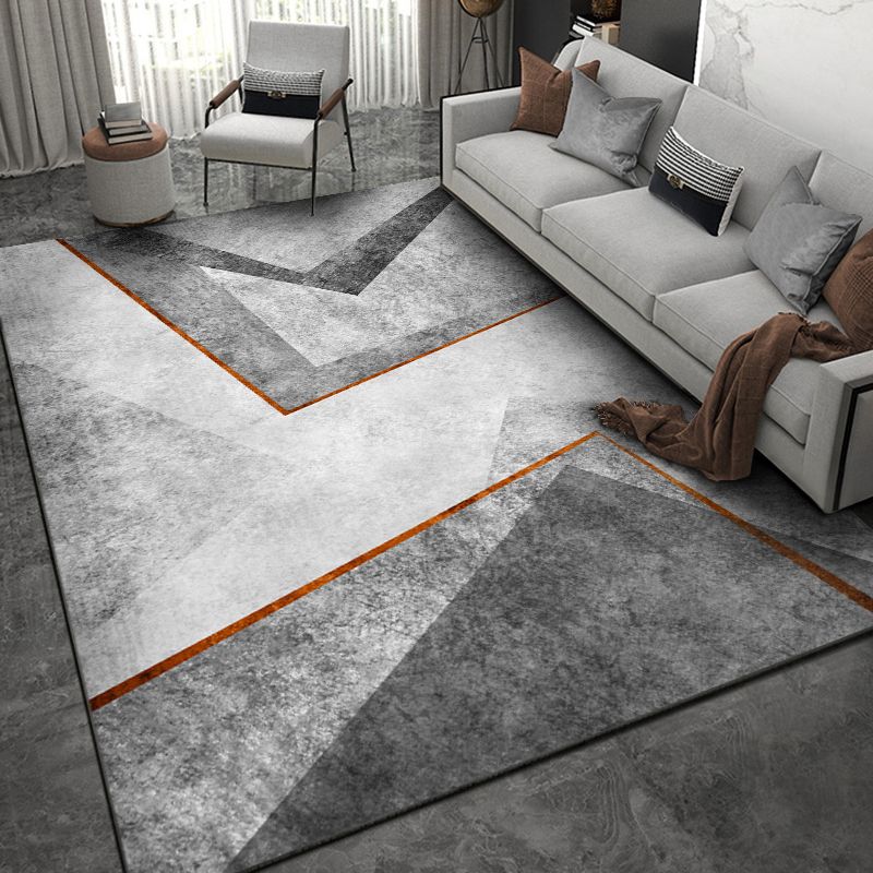 Modern Rug Rectangle Geometric Printed Non-Slip Backing Carpet Adult Casual Indoor Rug
