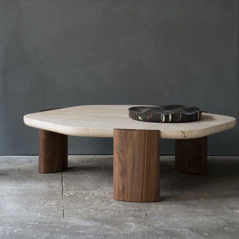 Contemporary Geometric Cocktail Table Single Slate Coffee Cocktail Table