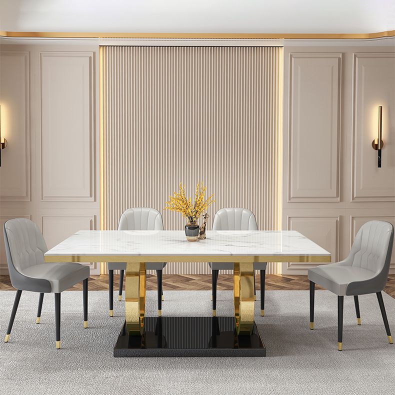 Rechthoekige schrompeuken Luxuretafel vaste tafel met marmeren bovenkant