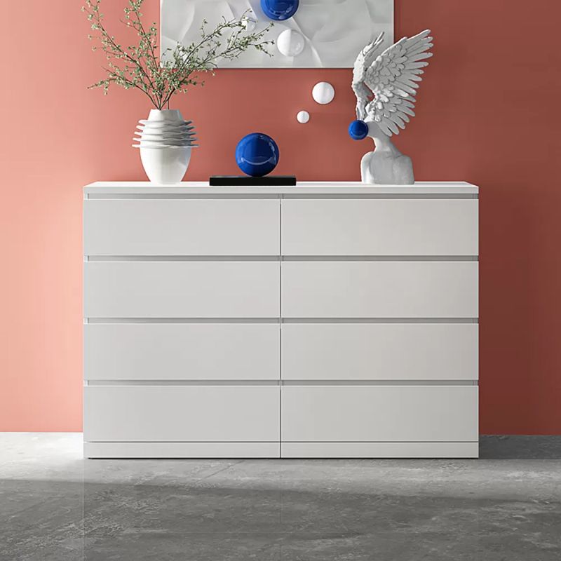 Contemporary 15.7" Wide White Chest Soft-Close Drawers Storage Chest