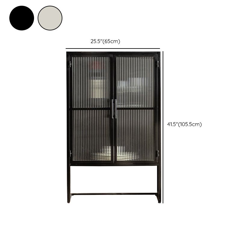 Modern Curio Cabinet Glass Doors Metal Buffet Cabinet for Dining Room