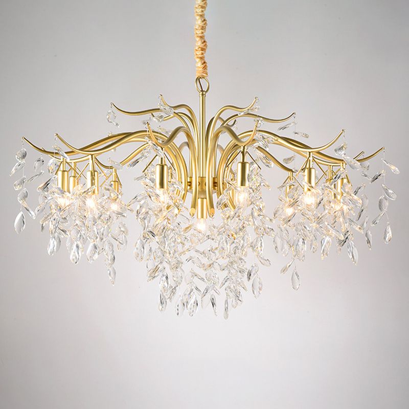 Branches Shaped French Style Crystal Pendant Light Multi-lights Dining Room Lighting Fixture with 17.7" Suspension Chain