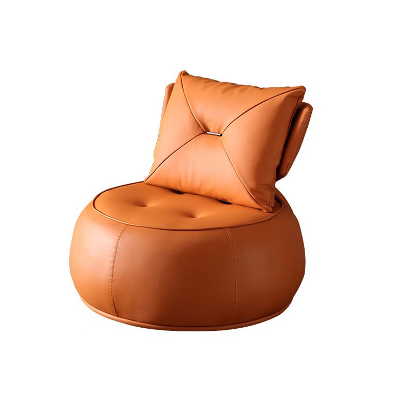 Modern Pillow Back Armless Leather Living Room Parsons Chair