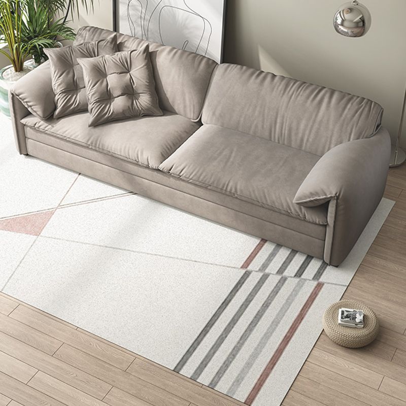 Scandinavian Sofa Bed in Gray Fabric Upholstery Sleeper with Box