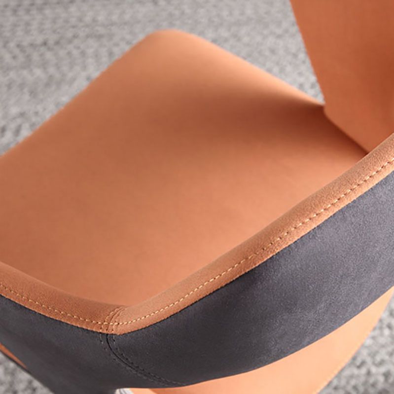 Moderne faux lederen eetkamerstoelen arm metalen eetstoelen voor restaurantgebruik