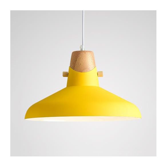 Bell/Dome Ceiling Pendant Light Modernism Metal 1 Light 8.5"/14" Dia Pink/Yellow/Green Hanging Lamp Kit