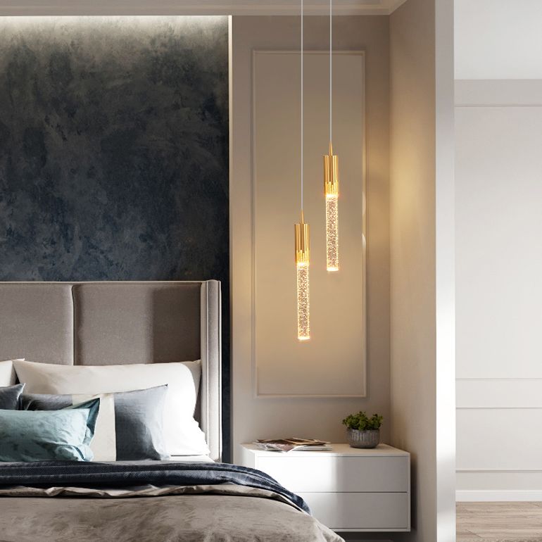 Röhrchen -Anhänger Beleuchtungsrichtung zeitgenössischer Kristall -LED -Schlafzimmer Hanges Anhänger Licht