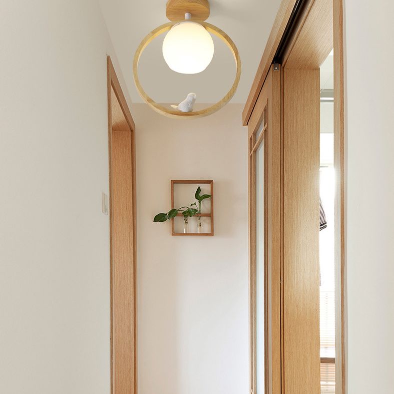 Sofiling corridoio a sfiorare la luce moderna a soffitto a soffitto a soffitto con cerchio in legno