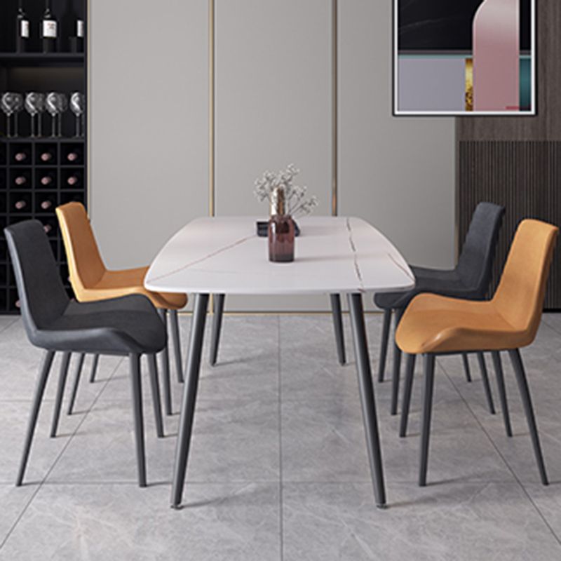 Chaise d'appoint moderne en cuir, finition mate, dossier solide (Ensemble de 2)