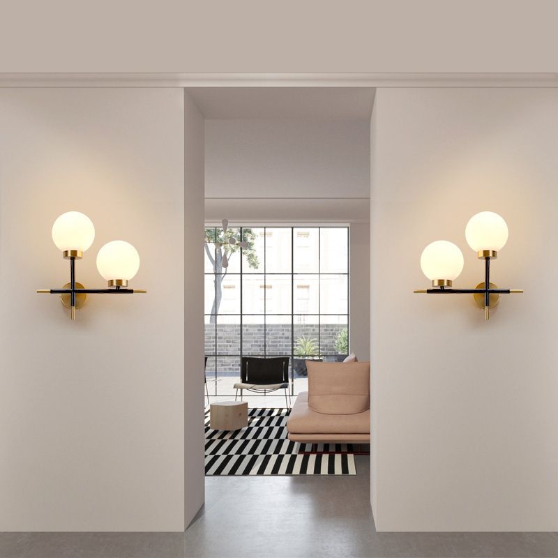 Modern Minimalist Style Global Wall Lighting Fixtures Sconce Light with Glass Shade for Living Room