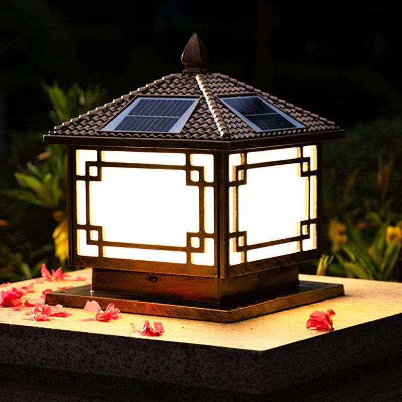 Modern Minimalist LED Pillar Lamp Household Solar Light for Garden