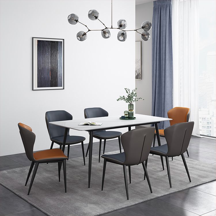 Mesa de comedor de estilo industrial rectangular Mesa fija de piedra sinterizada para cocina