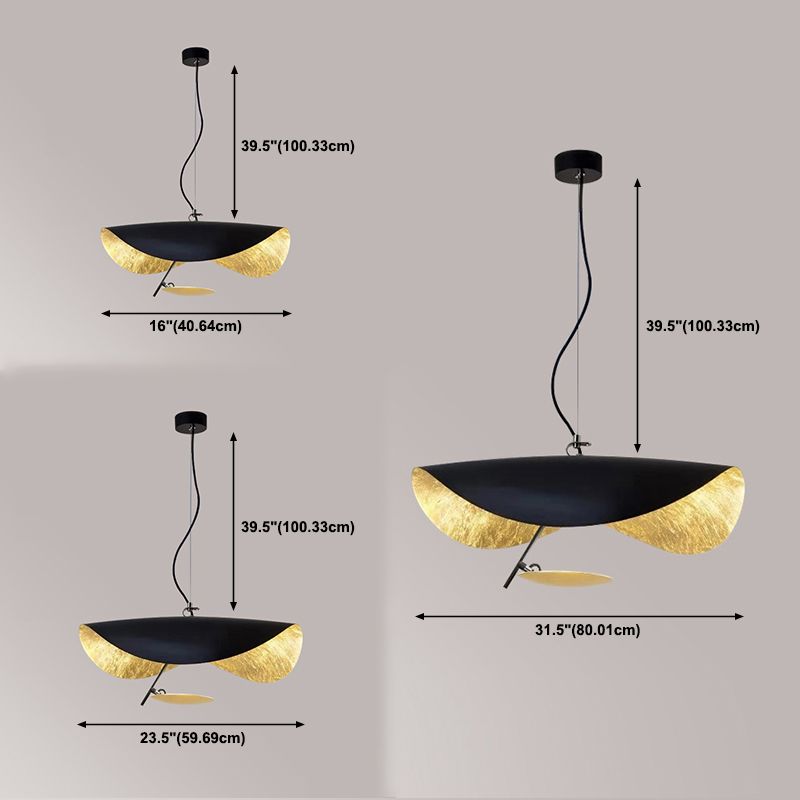 Black Gold Metal Hanging Light Postmodern Style Pendant Light Hanging Light for Cafe