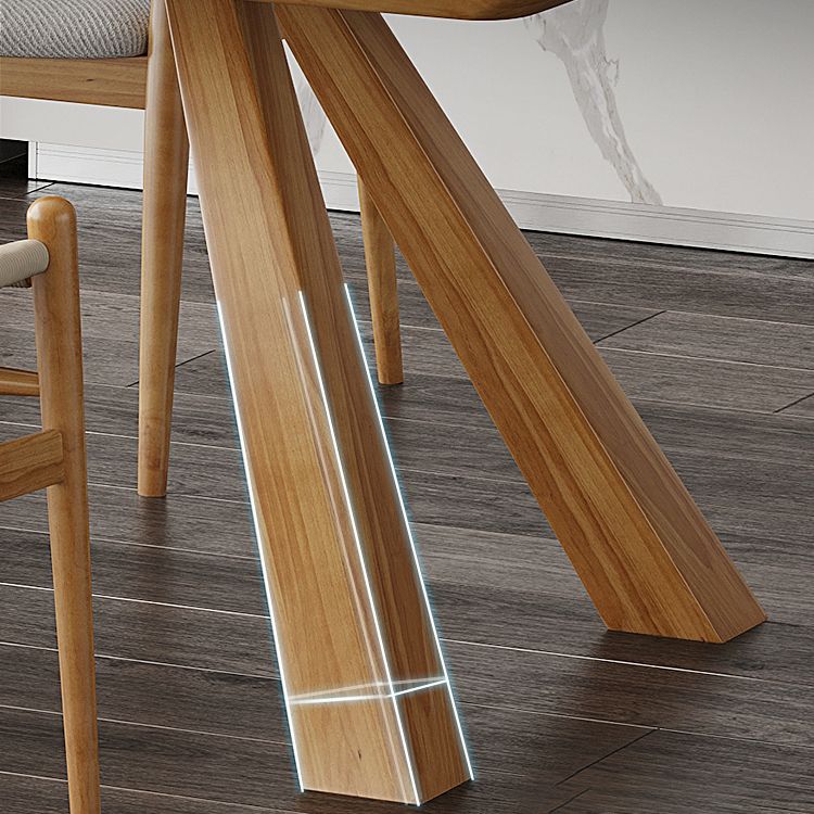 Modern Ash Wood Dinette Set 1/2/4 Pieces Rectangle Beige Dining Table Set