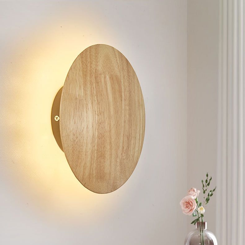 Chinese Style Wooden Wall Lamp Minimalism LED Wall Mount Light for Bedroom Living Room