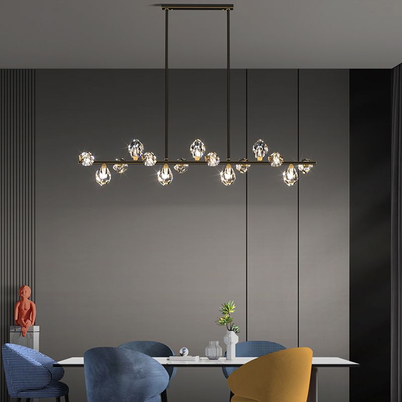 Modern Style Geometry Shape Island Pendants Crystal Pendant Lights for Dining Room