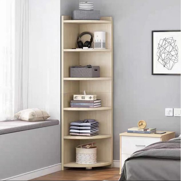70.9" Tall Corner Triangle Cabinet Contemporary 6 - Shelf Simple Cabinet