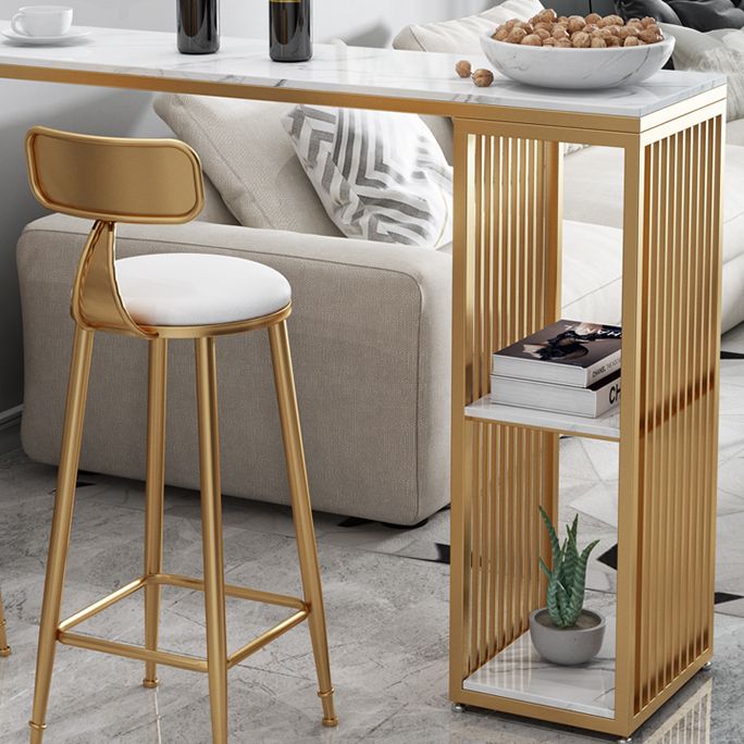 Indoor Glam Counter Height Set Rectangle 1/2/3 Pieces Marble Storage Bistro Set