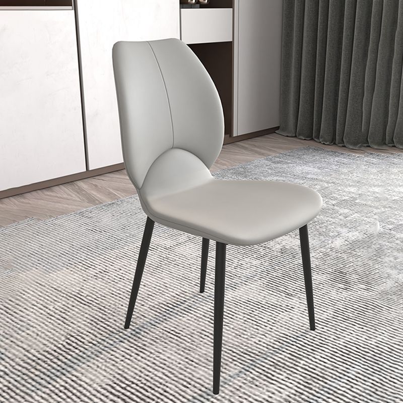 Chaises de salle à manger en métal de style contemporain, chaises sans bras latérales à oreilles pour cuisine