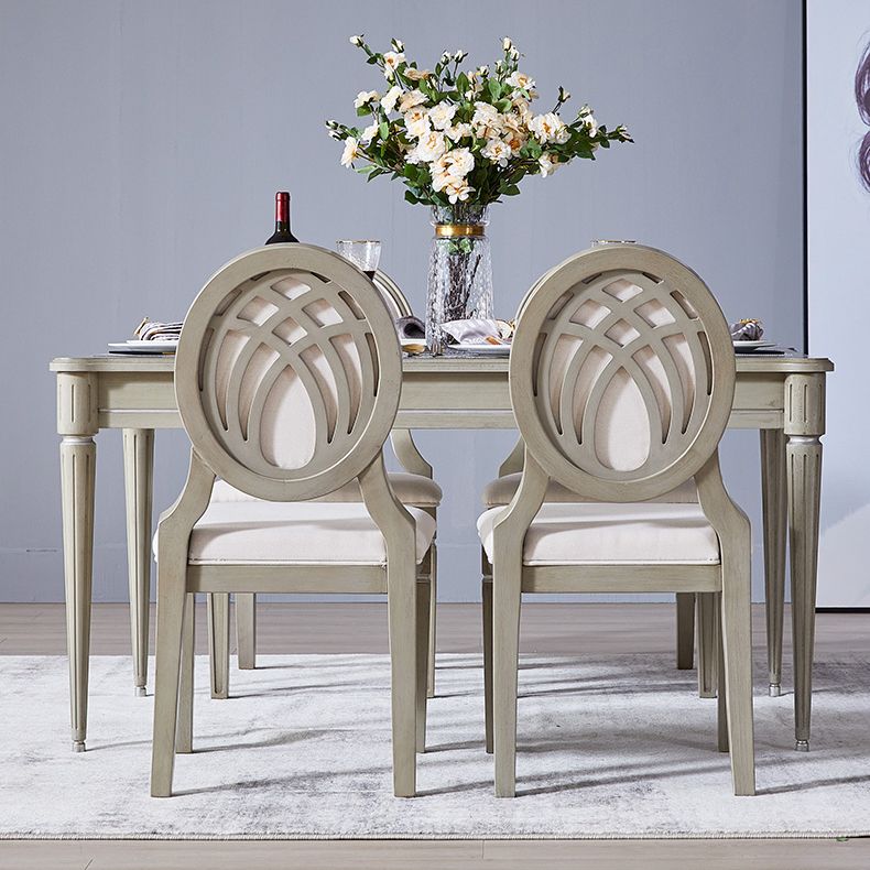 Traditional Luxury Dining Table Rectangle Solid Wood Dining Table with 4 Legs