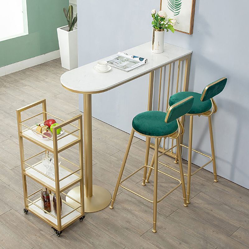 Industrial Style 41.3"H Bar Table Faux Marble White Top Specialty Bistro Table