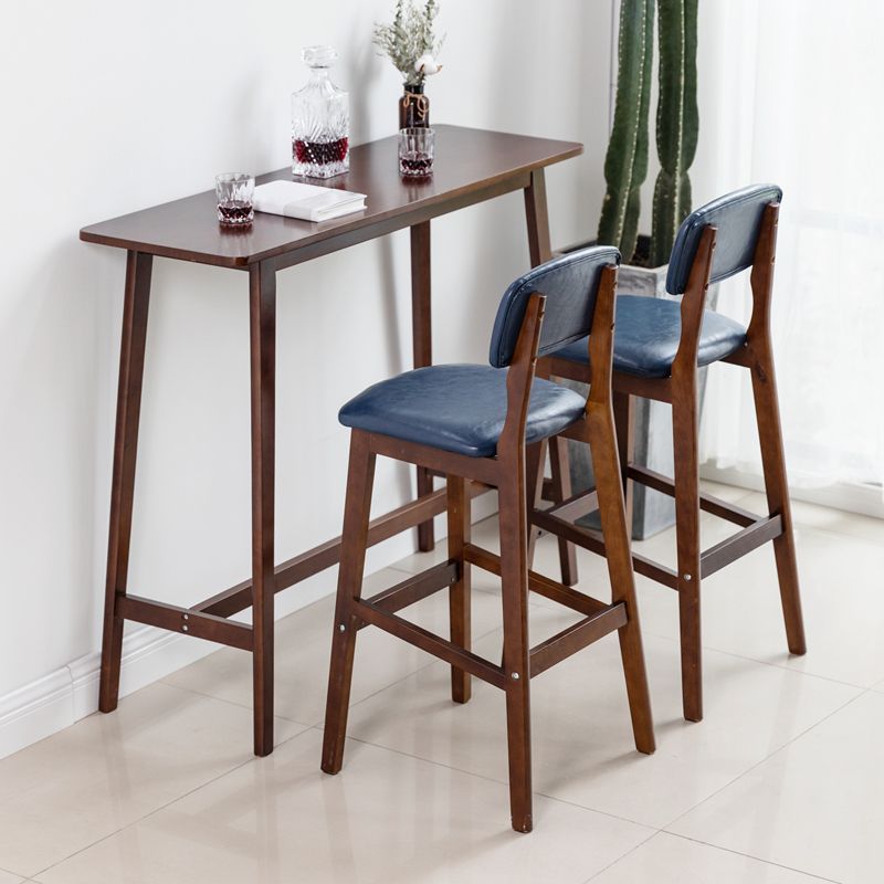 Traditional Rectangle Solid Wood Living Room Bar Dining Table