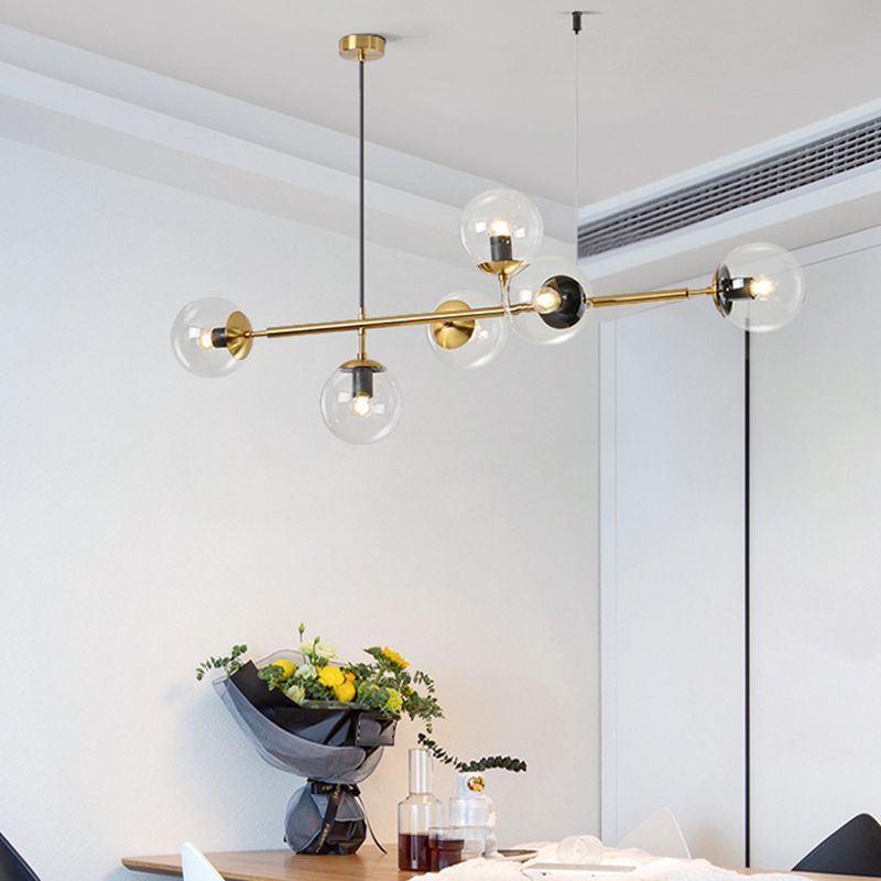 Nordic Style Hanging Lamp Ball Shape Shade Island Light Fixture for Bedroom