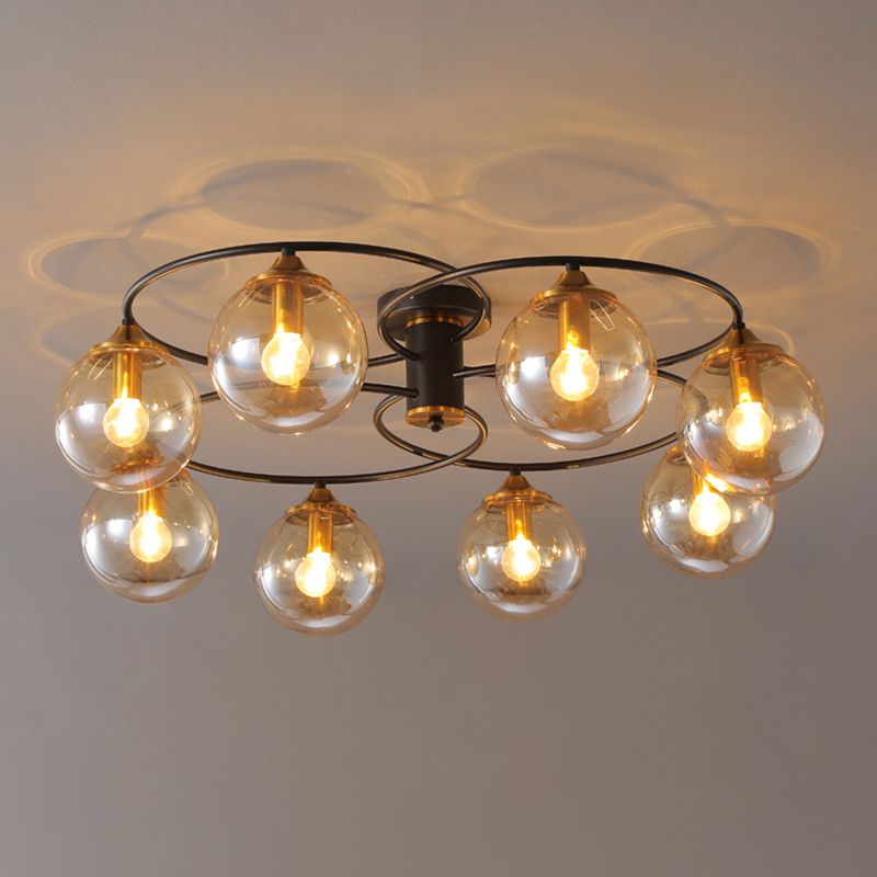 Modern Style Spherical Shape Ceiling Light Glass Multi Light Ceiling Light for Restaurant