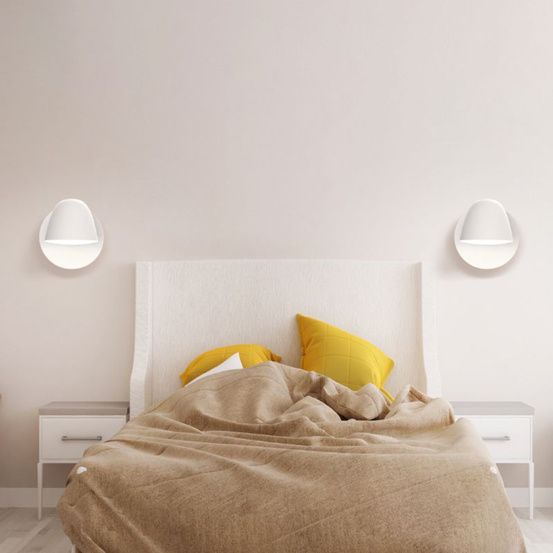 Modern Creative White Rotatable Wall Sconce Plastic Dome Wall Light for Interior Spaces