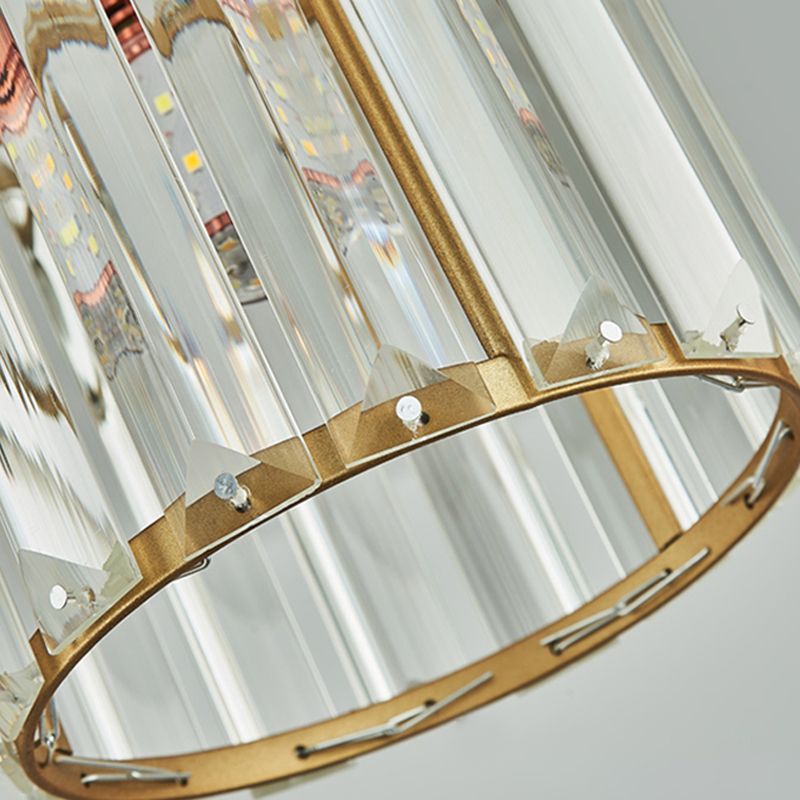 Lámparas de isla de cilindro de estilo moderno cristal 3 lámparas de encogimiento de luz