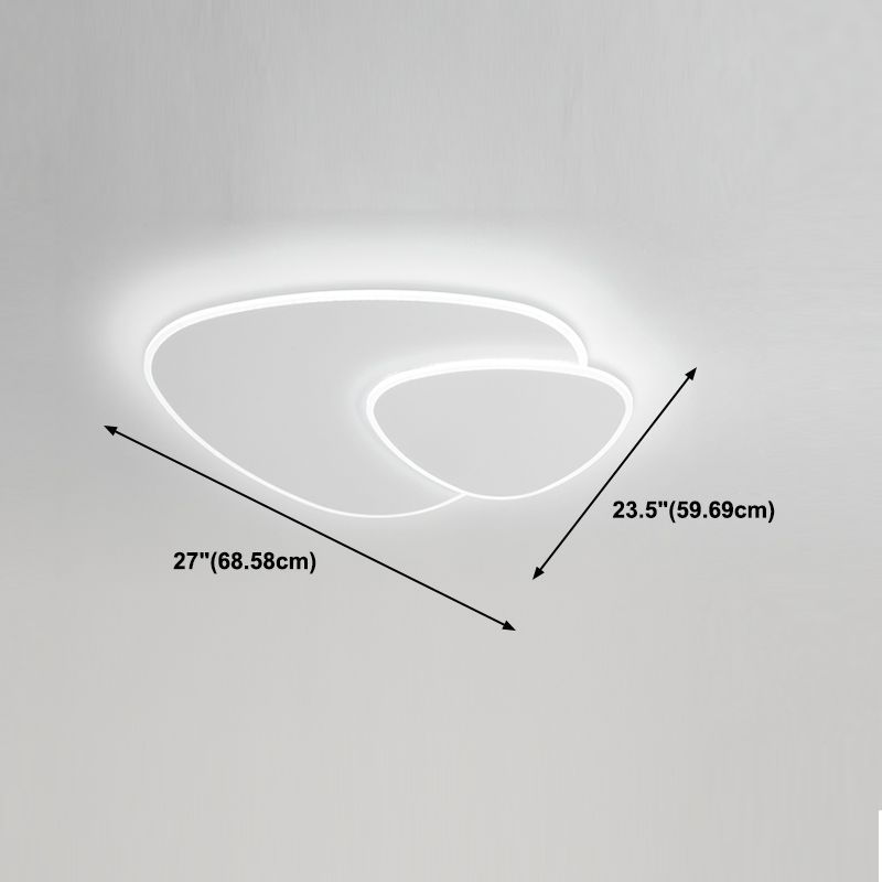 Metal Geometric Shape Flush Ceiling Light Modern 2 Lights Flush Ceiling Light Fixtures