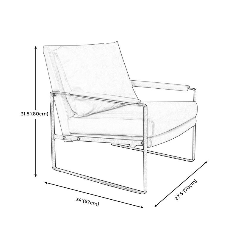 Bonded Leather/Linen Arm Chair 27.5 "L x 34.2"W x 31.4"H Arms Included Chair