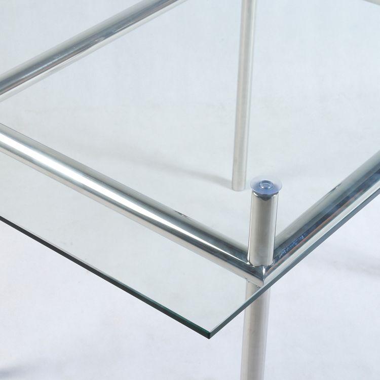 Mesa de comedor rectangular contemporánea mesa interior con 4 patas de metal