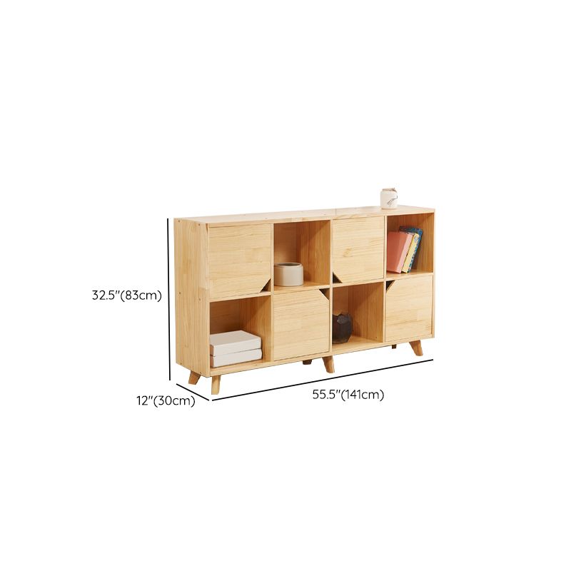 Modern Wooden Bookcase Standard Natural Closed Back Bookshelf