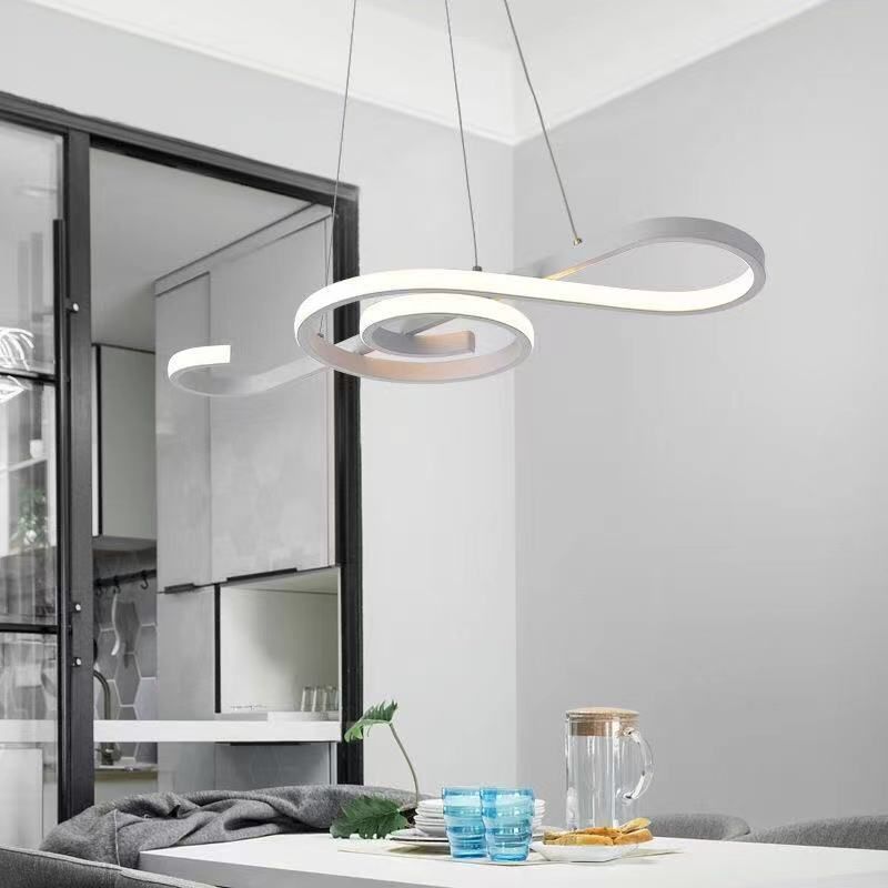 Ultra-modern Musical Note Hanging Chandelier Aluminum Suspension Lighting with Hanging Cord for Living Room